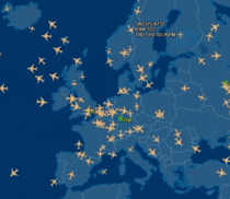 Current flights over Europe vs US