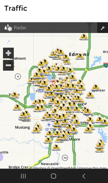 Current road conditions heavy rain of construction men