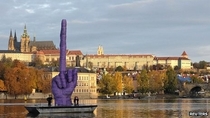 Czechs are pissed off at their government tooThis is a barge floating outside Czech parliament