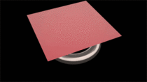 -D representation of a sheet sliding through a hole