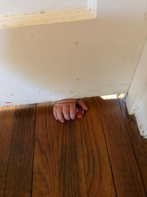 Dad Dad My hand is stuck My  year old grandsons hand was stuck under the dooruntil he was convinced to let go of the toy car 