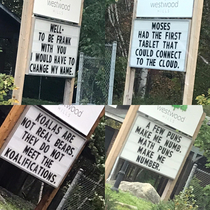 Dad joke signs for the week had to do more since people like them so much