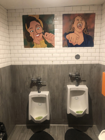 Dad made me go into the mens restroom to see there art