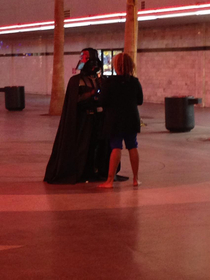 Darth trying to hook up in Downtown Las Vegas at am