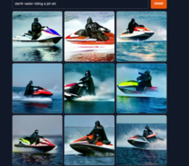 darth vader riding a jet ski