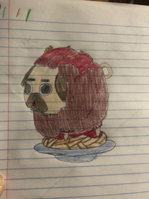 Daughter asked what the first thing that comes to mind Said pasta So she drew this