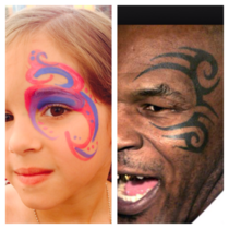 Daughter got her face painted at a street fair This is all I could think of