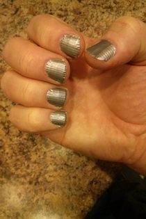 Daughter wanted to do my nails I told her I would do my nails like a man