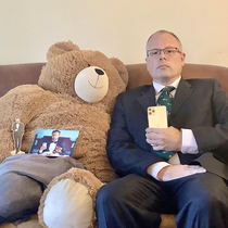 Dear Ryan I got your Christmas card Heres me with my teddy bear and phone Thanks for owning my phone company