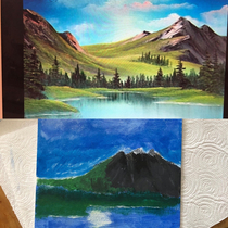 Decided to try and paint along with Bob Ross