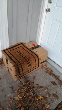 Delivery guys attempt at making my package less conspicuous