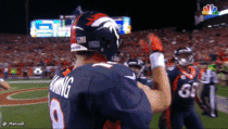 Denver Broncos Playing Keep-Away with Peyton Mannings th TD Football