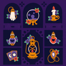 Designed and animated a series of illustrations in the spirit of Halloween