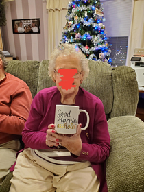 Despite the gift mix-up Grandma insisted it was perfect for breakfast at her senior living home