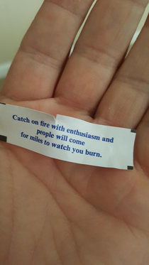 Did I get a fortune or a threat