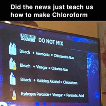 Did the news just tell us how ro make Chloroform