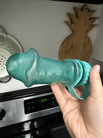Didnt realize this water bottle wasnt dishwasher safe Look what it turned into