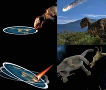 Dinosaur extinction according to the flat earth society