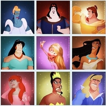 Disney villains as Disney princesses
