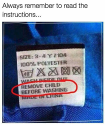 Do not wash your child
