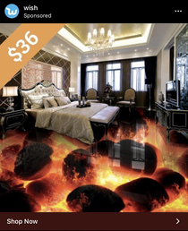 Do you want your floor to look like its on fire Well for a grand smackin  dollars Wishcom has your burning house desires fulfilled