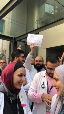 Doctor protesting in Lebanon