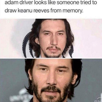 Does Adam Driver look like Keanu Reeves