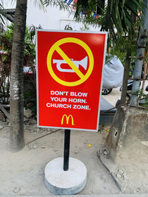 Dont blow your horn Church zone Signed  McDonalds