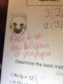 Dont draw hellspawn on your paper