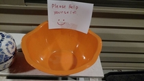Dont have candy place empty bowl with note outside kids will think other kids took all the candy