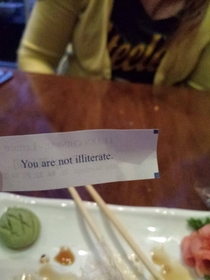 Dont know what it says but my wife laughed