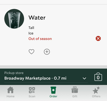 Dont you hate when water season is over at Starbucks