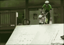 Double front flip on a BMX bike