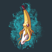 Drawing of a Squid Banana for Scale