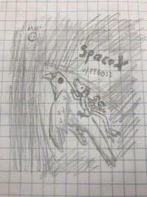 Drawing of SpaceX launch