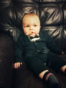 Dressed up my baby like Winston Churchill