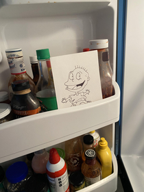 Drew this just so I could tell my sister I left her some Pickles in the fridge
