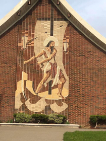 Drove by this church yesterday kids in the backseat yelled out look dad Jesus is doing the floss