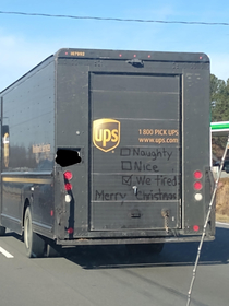 Drove past this poor UPS truck on Christmas Eve in NC 