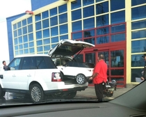 dude helps his car give birth