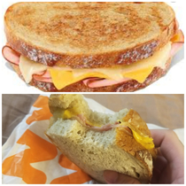 Dunkins grilled cheese with ham 