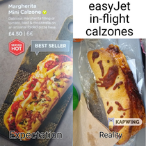 easyJet in-flight calzones - absolutely NOT a stunning culinary innovation