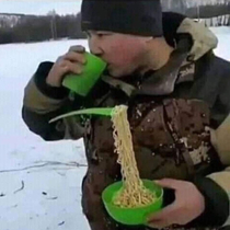 Eating outside in Russia