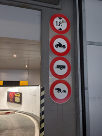 Elephants are not allowed at this car park