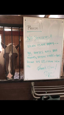 Ellen is not happy