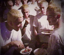 Eminem sharing MampMs with other Eminems