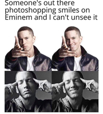 Eminem smiling is what nightmares are made of