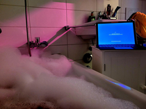 Enjoy movie during a bath