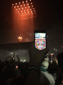 Enjoying the Kanye concert