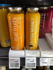 Errr something was lost in translation The name of this juice at a German Rewe grocery store